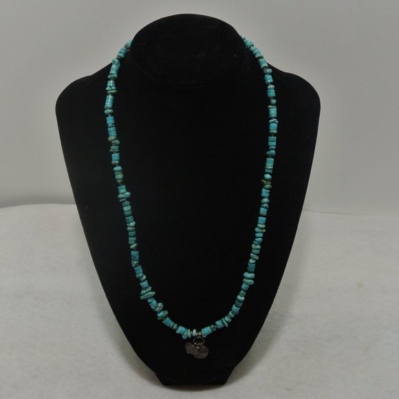 Vintage Sterling Peyote Bird Turquoise Necklace - Picture 3 of 8